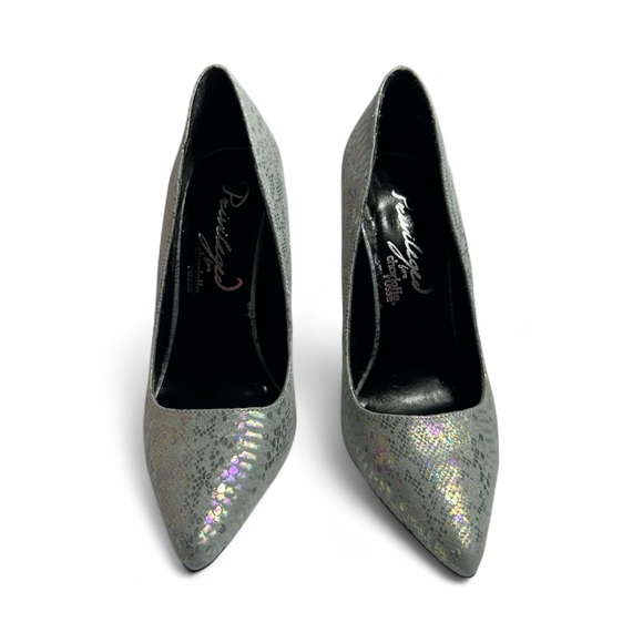 Privileged Champagne Iridescent Faux Snakeskin Stiletto Pumps – Size 8 - Picture 2 of 12